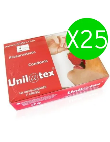 UNILATEX PRESERVATIVOS ROJOS/FRESA 144 UDS X 25 UDS