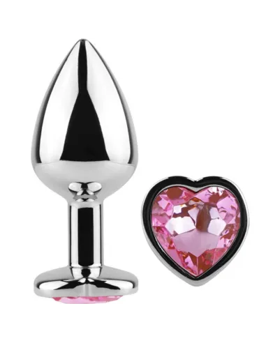 SECRET PLAY - METAL BUTT PLUG CORAZÓN FUCSIA TALLA S 7 CM