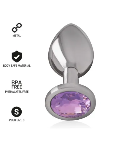 INTENSE - PLUG ANAL METAL ALUMINIO CON CRISTAL VIOLETA TALLA S