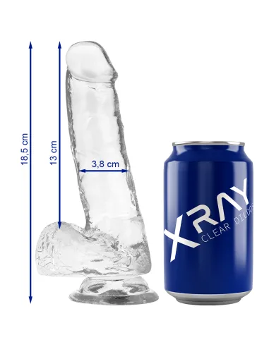 XRAY CLEAR DILDO REALISTA TRANSPARENTE 18.5CM X 3.8CM