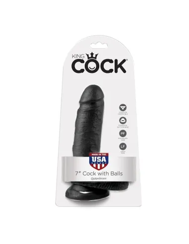 KING COCK 7" PENE REALISTICO NEGRO 17.8CM