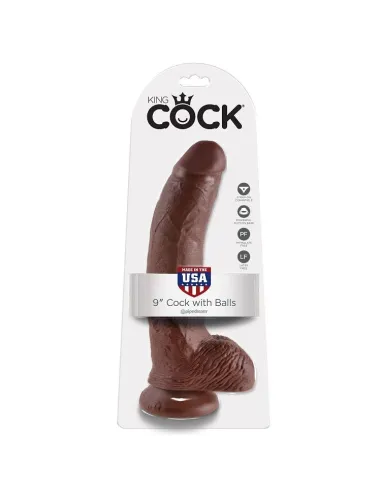 KING COCK 9" PENE REALISTICO MARRON 22.9CM