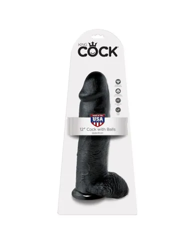 KING COCK 12" PENE REALISTICO NEGRO 30.48 CM