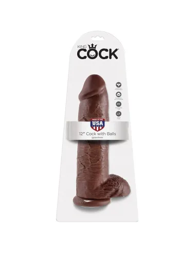 KING COCK 12" PENE REALISTICO MARRON 30.48 CM