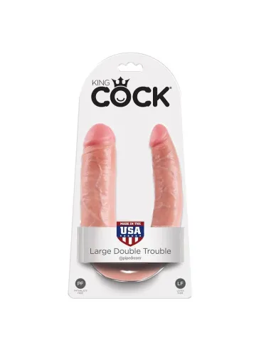 KING COCK DILDO DOBLE PENETRACIÓN 17.8 CM NATURAL