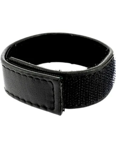 LEATHER BODY CORREA CUERO AJUSTABLE CON VELCRO PARA PENE NEGRO