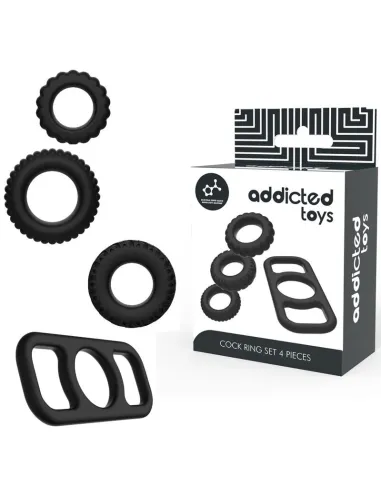 ADDICTED TOYS SET 4 ANILLOS SILICONA PARA EL PENE