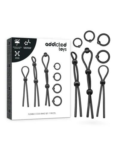 Compra Kit De 7 Anillas Silicona Flexible Addicted Toys al Mejor Precio