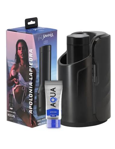 KIIROO KEON + FEEL STROKER APOLONIA LAPIEDRA + LUBRICANTE AQUA QUALITY 50 ML