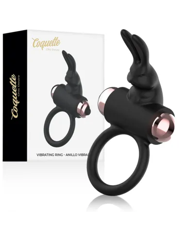 COCK RING ANILLO VIBRADOR NEGRO / GOLD COQUETTE AL MEJOR PRECIO