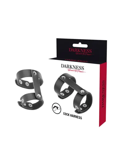 DARKNESS ANILLO PENE Y TESTICULOS AJUSTABLE LEATHER