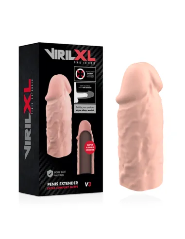 EXTENSION DE PENE LIQUID SILICONE V3 NATURAL VIRILXL AL MEJOR PRECIO