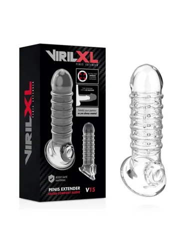 EXTENSION Y FUNDA DE PENE V15 TRANSPARENTE VIRILXL AL MEJOR PRECIO