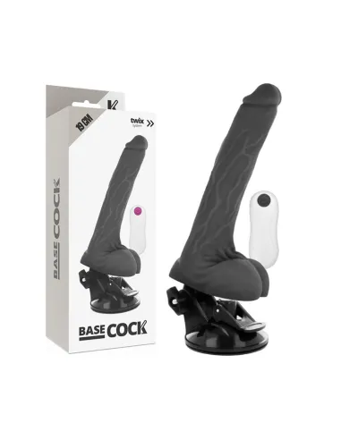 BASECOCK REALISTIC VIBRADOR CONTROL REMOTO NEGRO 19 CM AL MEJOR PRECIO EN SEDUCCIONYPLACER.COM