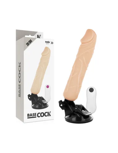 BASECOCK REALISTIC VIBRADOR CONTROL REMOTO NATURAL 20 CM AL MEJOR PRECIO EN SEDUCCIONYPLACER.COM