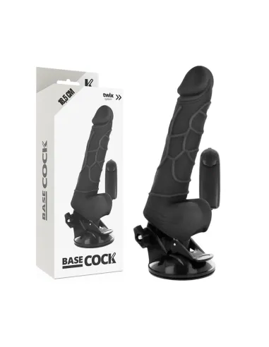 BASECOCK REALISTIC VIBRADOR CONTROL REMOTO NEGRO 18.5CM AL MEJOR PRECIO EN SEDUCCIONYPLACER.COM