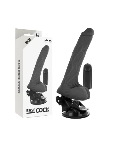 BASECOCK REALISTIC VIBRADOR CONTROL REMOTO NEGRO 20CM AL MEJOR PRECIO EN SEDUCCIONYPLACER.COM