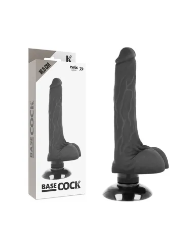 BASECOCK REALISTIC VIBRADOR 2-1 NEGRO 18.5CM AL MEJOR PRECIO EN SEDUCCIONYPLACER.COM