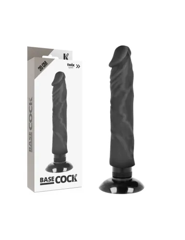 BASECOCK REALISTIC VIBRADOR 2-1 NEGRO 20CM AL MEJOR PRECIO EN SEDUCCIONYPLACER.COM