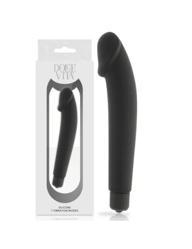 REALISTIC VIBRADOR SILICONA NEGRO DOLCE VITA AL MEJOR PRECIO EN SEDUCCIONYPLACER.COM