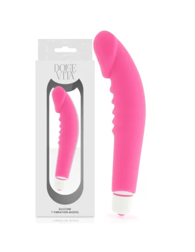 REALISTIC PLEASURE VIBRADOR SILICONA ROSA DOLCE VITA AL MEJOR PRECIO EN SEDUCCIONYPLACER.COM