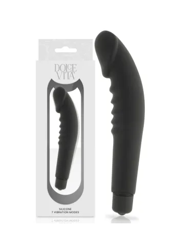 REALISTIC PLEASURE VIBRADOR SILICONA NEGRO DOLCE VITA AL MEJOR PRECIO EN SEDUCCIONYPLACER.COM