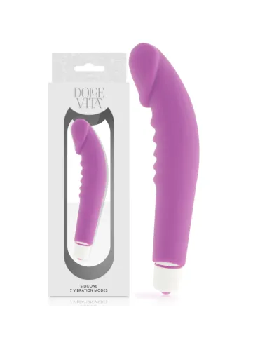 REALISTIC PLEASURE VIBRADOR SILICONA LILA DOLCE VITA AL MEJOR PRECIO EN SEDUCCIONYPLACER.COM