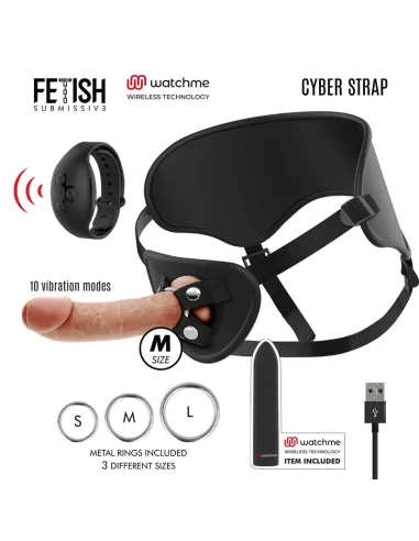 CYBER STRAP ARNES CON DILDO Y BALA CONTROL REMOTO TECNOLOGIA WATCHME M