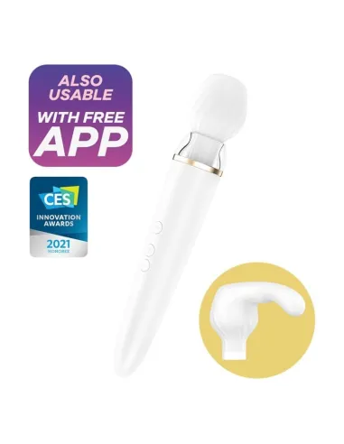 SATISFYER DOUBLE WAND-ER APP - BLANCO