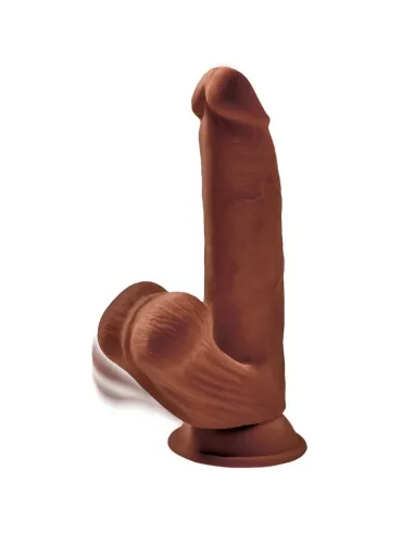 KING COCK PLUS 3D COCK SWINGING BALLS 24.5 CM - MARRON