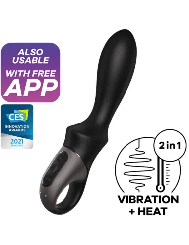 SATISFYER HEAT CLIMAX VIBRADOR ANAL APP - NEGRO