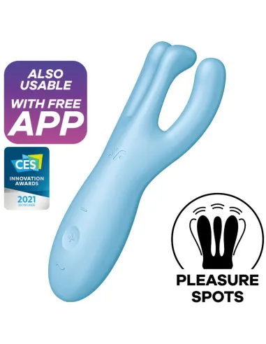 SATISFYER THREESOME 4 VIBRADOR APP - AZUL