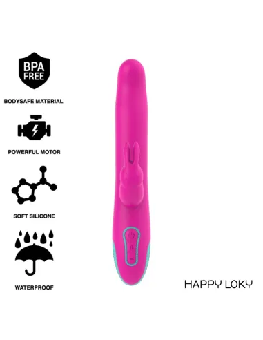 HAPPY LOKY PLUTO RABBIT VIBRATOR & ROTATOR COMPATIBLE CON WATCHME WIRELESS TECHNOLOGY