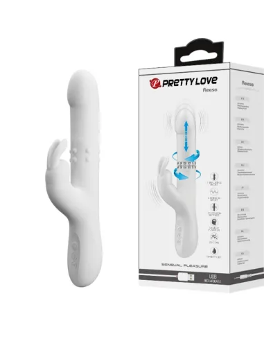 PRETTY LOVE - REESE VIBRADOR CON ROTACIÓN PLATEADO