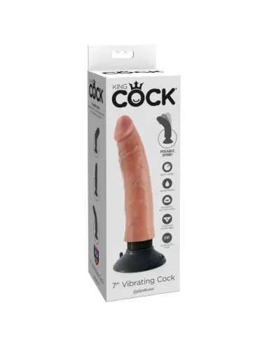 DILDO VIBRADOR KING COCK 17.78 CM NATURAL