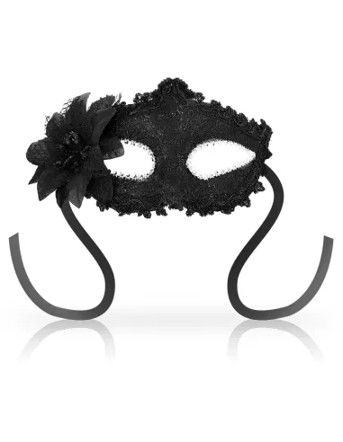 OHMAMA MASKS ANTIZAZ ESTILO VENECIANO FLOR LATERAL - NEGRA