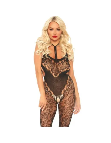 LACE BODYSTOCKING WITH CUT OUT T,.U. LEG AVENUE AL MEJOR PRECIO EN SEDUCCIONYPLACER.COM