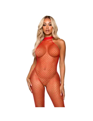 LEG AVENUE BODYSTOCKING CUELLO RACER TALLA UNICA - ROJO