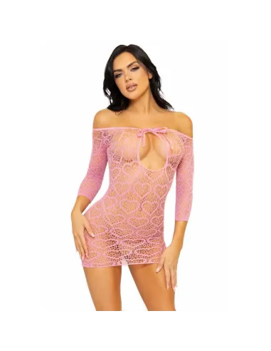 LEG AVENUE MINI VESTIDO HEART NET TALLA ÚNICA - ROSA