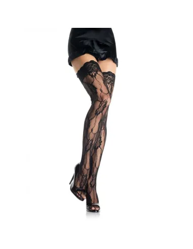 MEDIAS DE ENCAJE ROMANTICO FLORAL LEG AVENUE AL MEJOR PRECIO EN SEDUCCIONYPLACER.COM