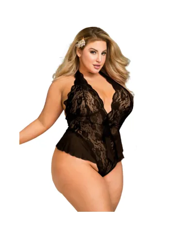 QUEEN LINGERIE TEDDY ESCOTADO DE ENCAJES PLUS SIZE