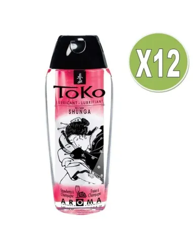 SHUNGA TOKO AROMA LUBRICANTE FRESAS CON CAVA (X 12 UDS)