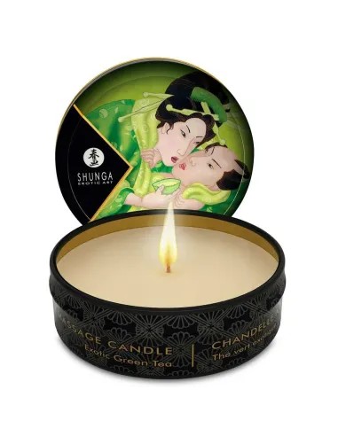 SHUNGA MINI CARESS BY CANDELIGHT VELA MASAJE TÉ VERDE 30ML