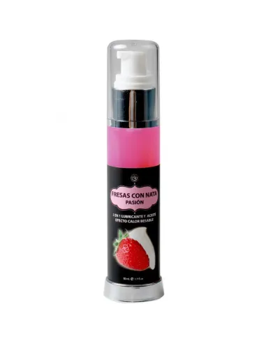 LUBRICANTE COMESTIBLE FRESAS CON NATA 50ML.